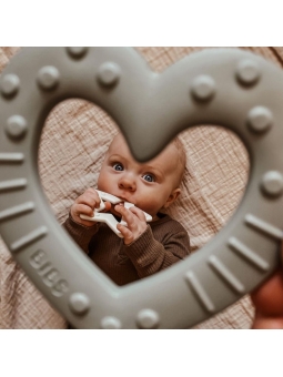 5 BIBS Gryzak dla niemowląt BABY BITIE serce SAGE