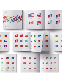4 PIXIO Klocki magnetyczne FLAGI Flags Story Series