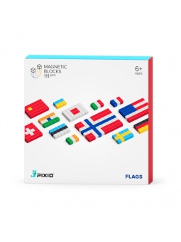 1 PIXIO Klocki magnetyczne FLAGI Flags Story Series