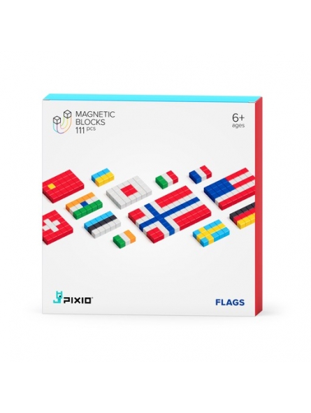 1 PIXIO Klocki magnetyczne FLAGI Flags Story Series